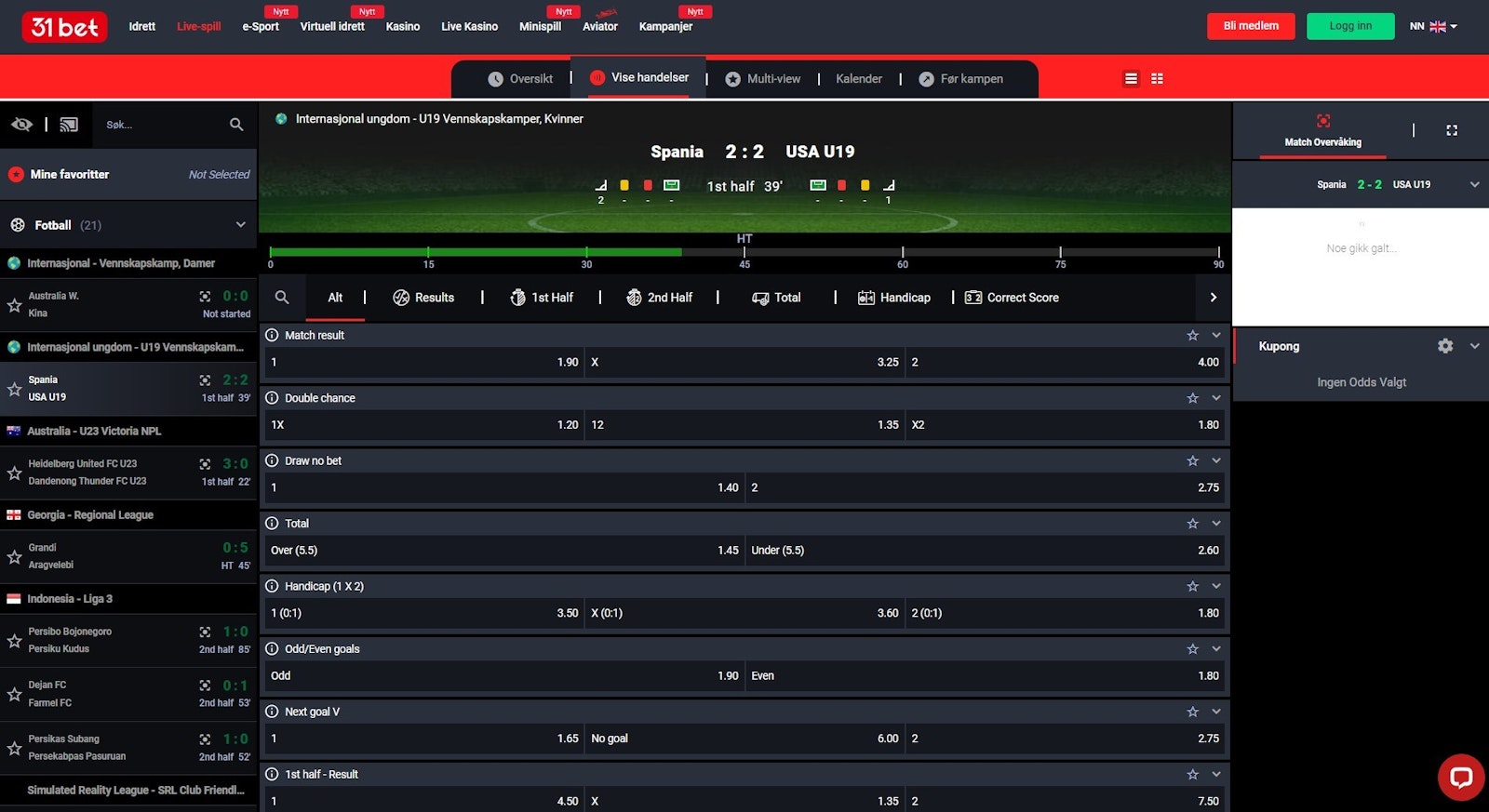 31bet live betting
