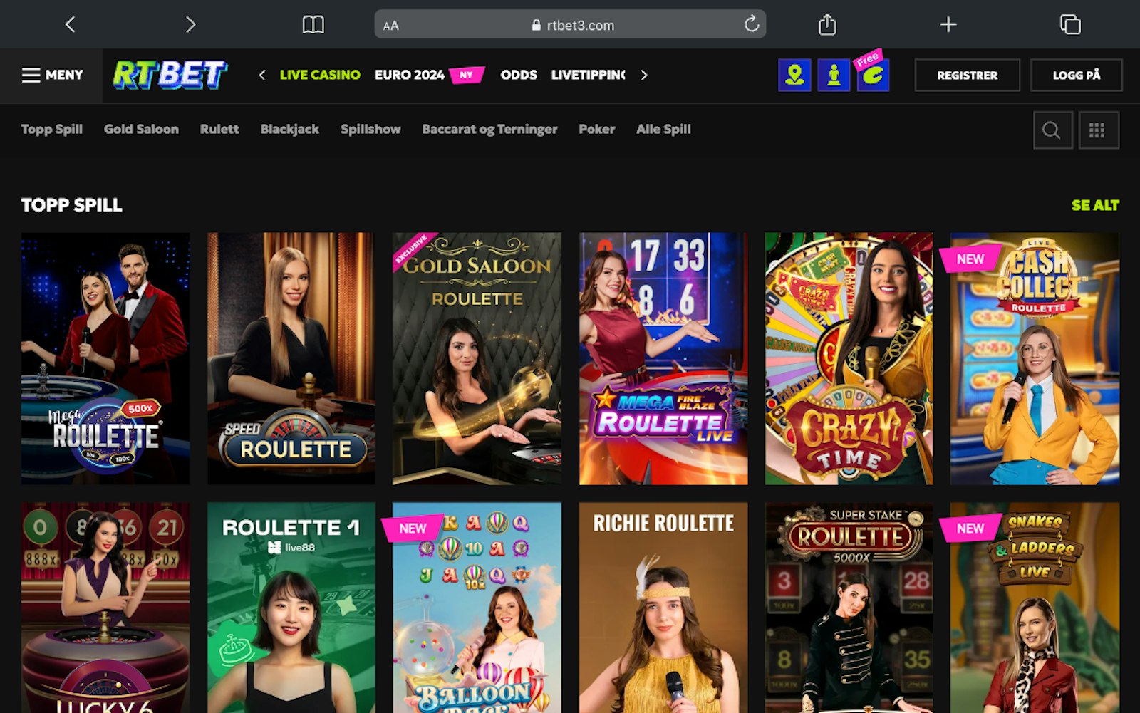 RTbet live casino