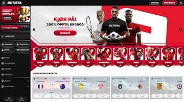 Betista homepage with bonus