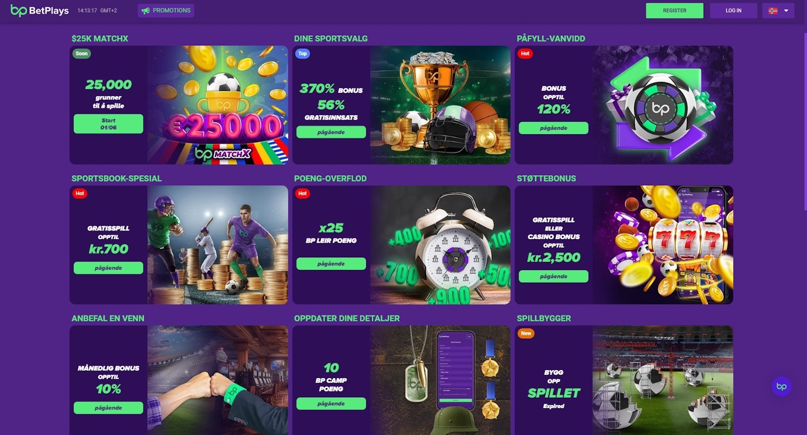 Betplays kampanjer sport