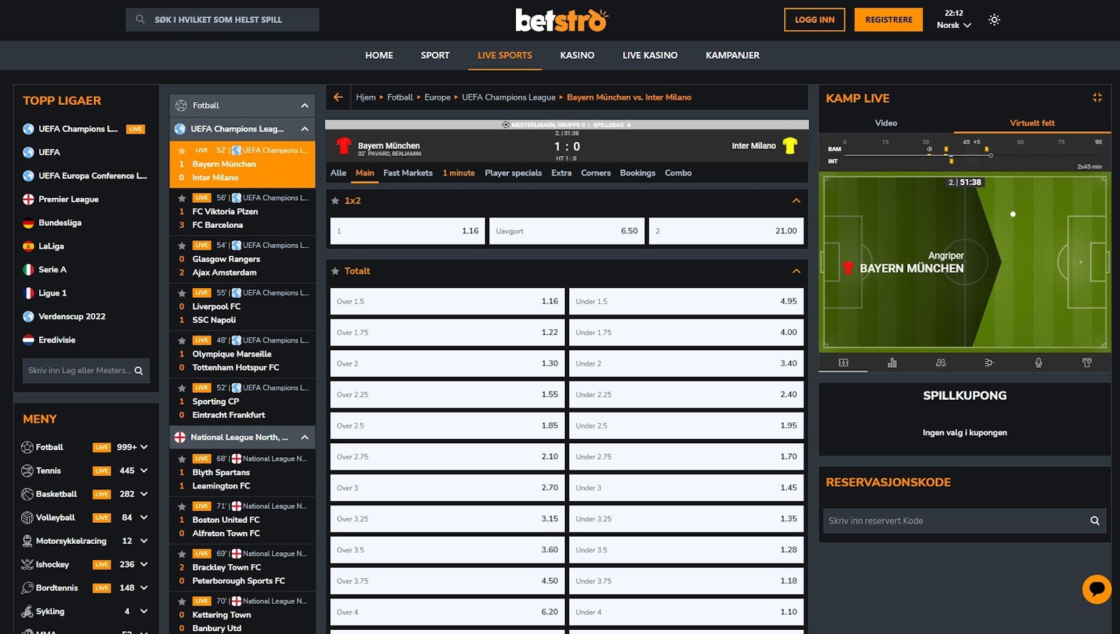 Betstro liveodds