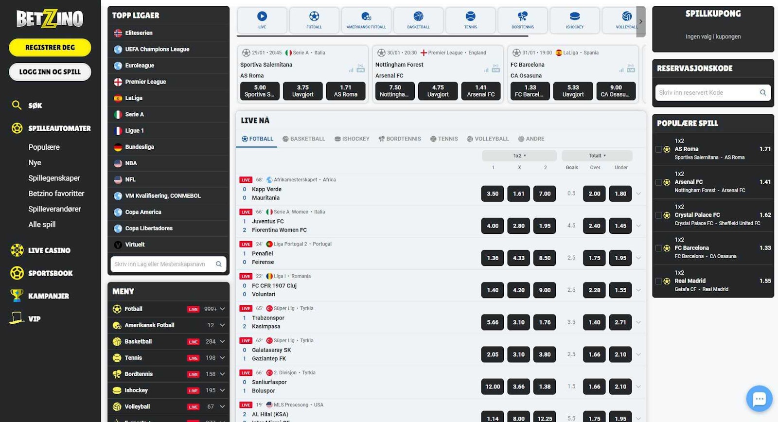 Betzino oddsavdeling Norge