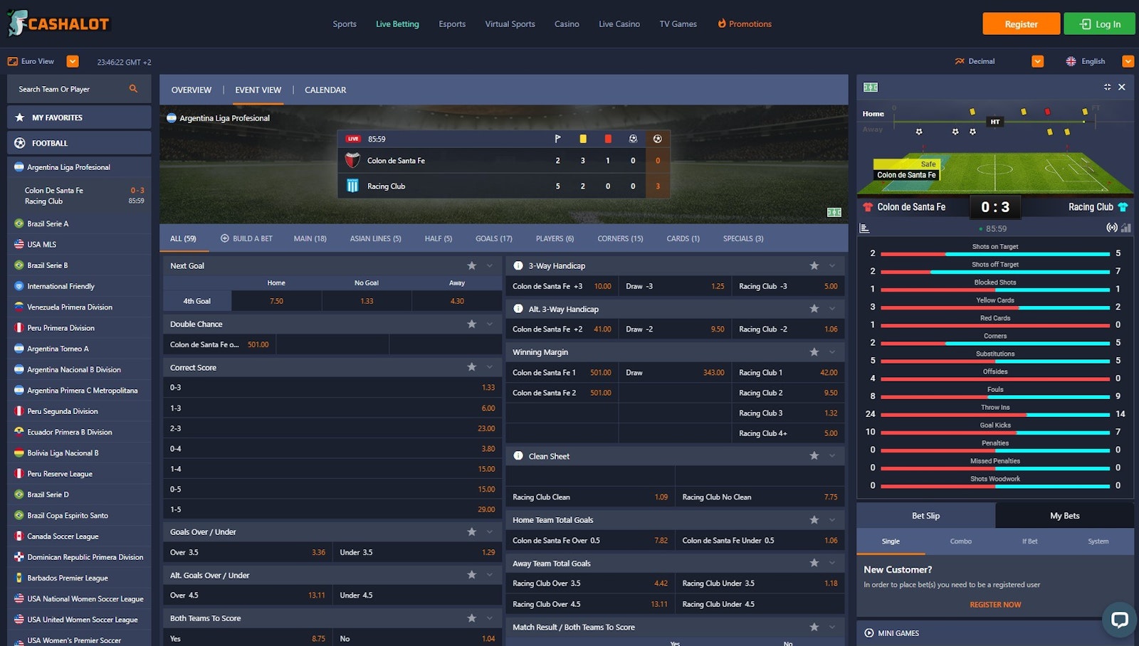 Cashalot Live Betting