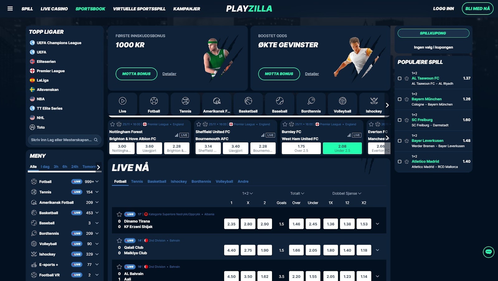 Playzilla odds