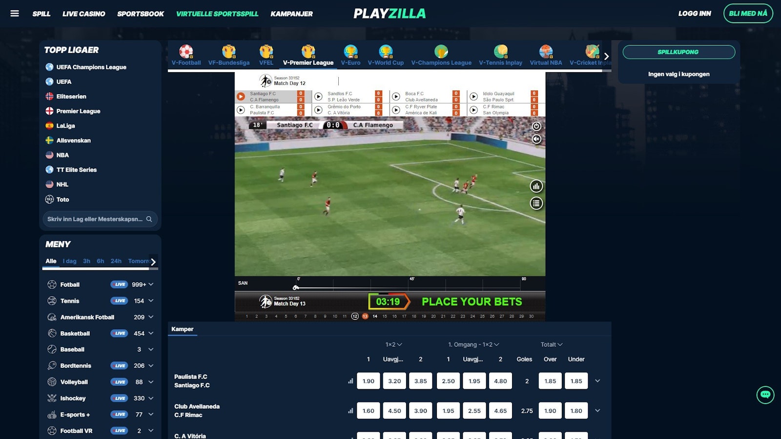Playzilla virtuell sport