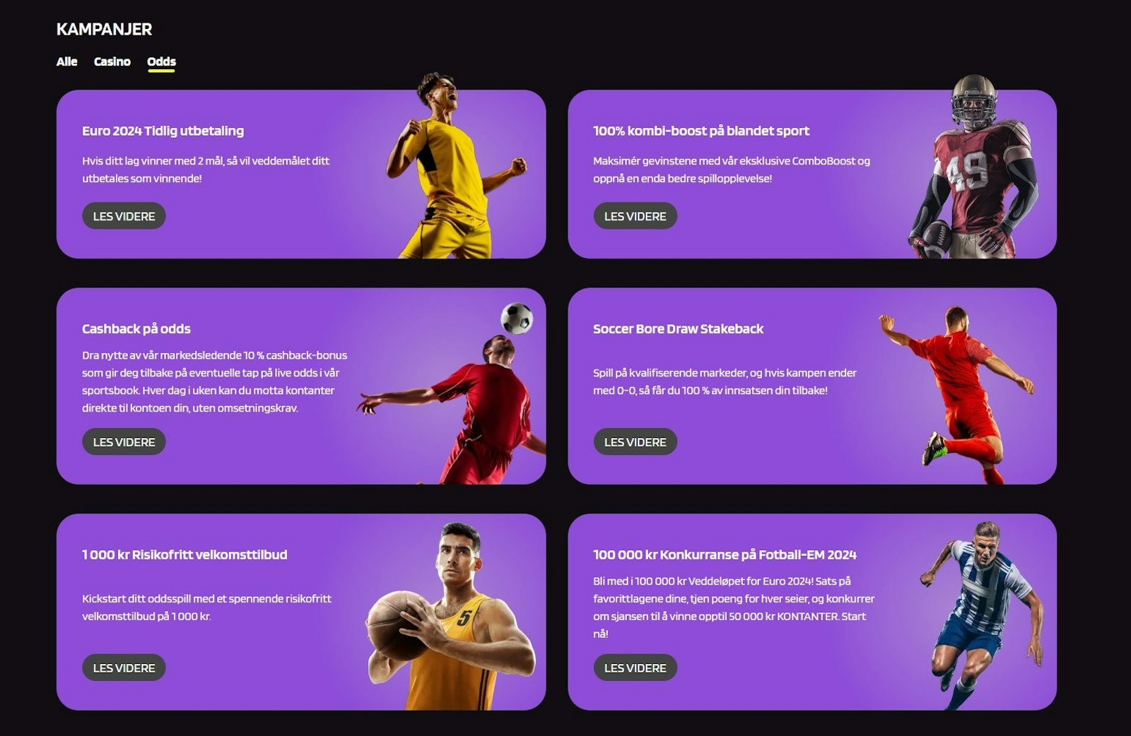 Prontobet kampanjer sport